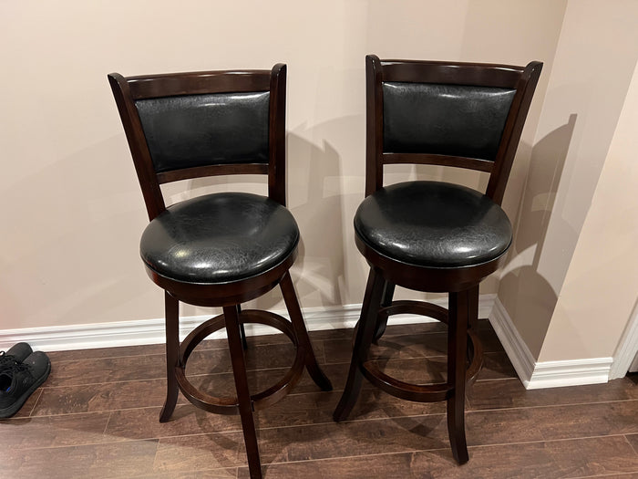 Pair of Faux Leather Barstools