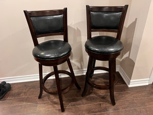 Pair of Faux Leather Barstools