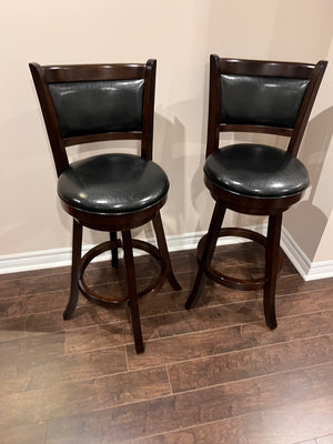 Pair of Faux Leather Barstools