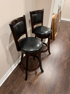 Pair of Faux Leather Barstools