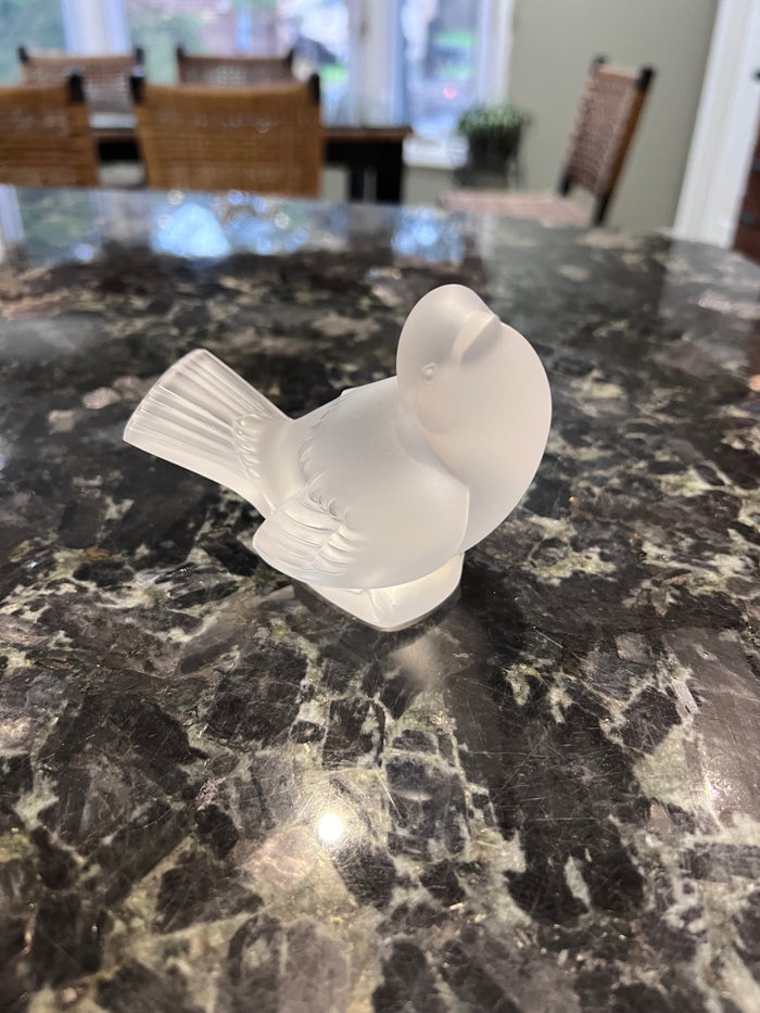 Lalique Crystal, Frosted Sparrow