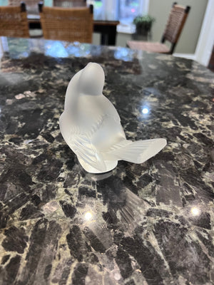 Lalique Crystal, Frosted Sparrow