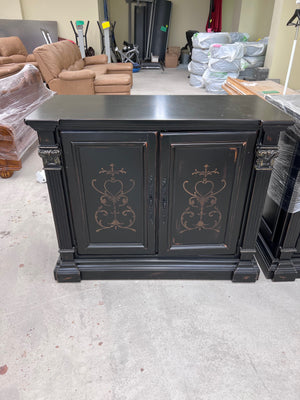 Black Cabinet, w/Gold Painted Design # 2