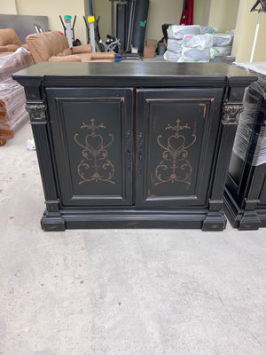 Black Cabinet, w/Gold Painted Design # 1