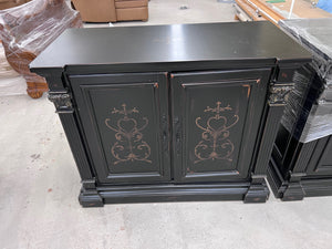 Black Cabinet, w/Gold Painted Design # 1