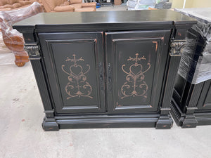 Black Cabinet, w/Gold Painted Design # 1