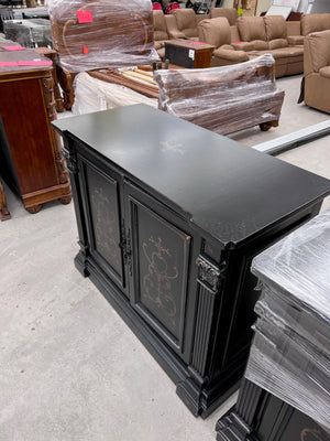 Black Cabinet, w/Gold Painted Design # 1