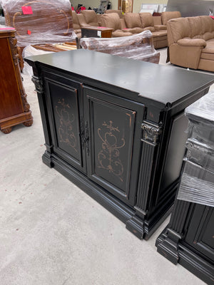 Black Cabinet, w/Gold Painted Design # 1