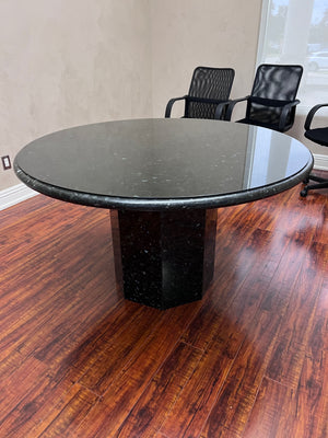 Green Marble Dining/Centre Table, with Glass Top