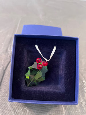 Swarovski Crystal Christmas Holly Leaf Ornament #870001