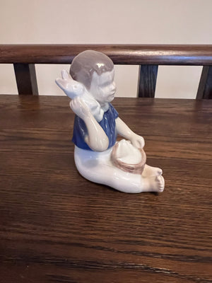B&G Bing and Grondahl Denmark "Boy with Rabbit" Figurine 2319