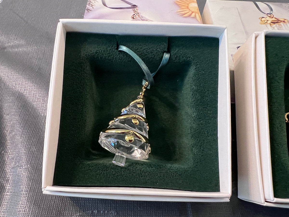 Swarovski Crystal Christmas Memories Ornaments Lot (#211087 x 2, 219870)