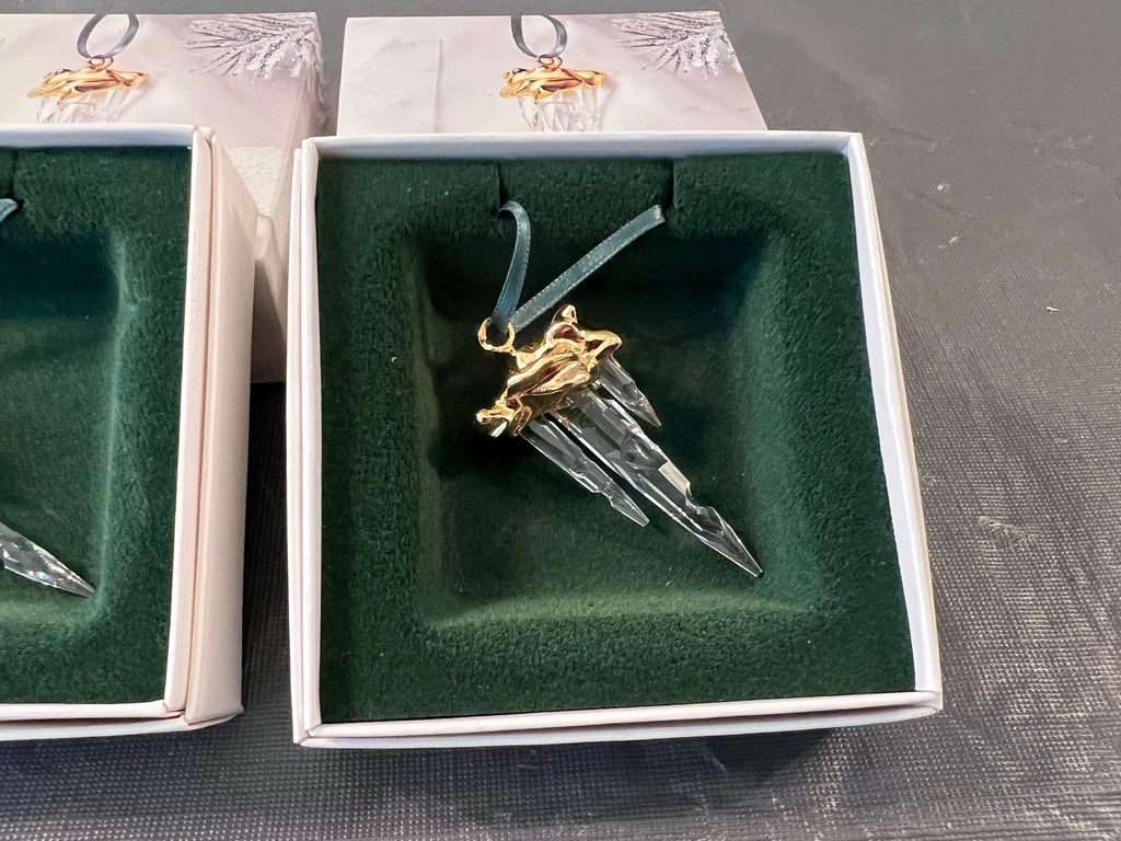 Swarovski Crystal Christmas Memories Ornaments Lot (#211087 x 2, 219870)