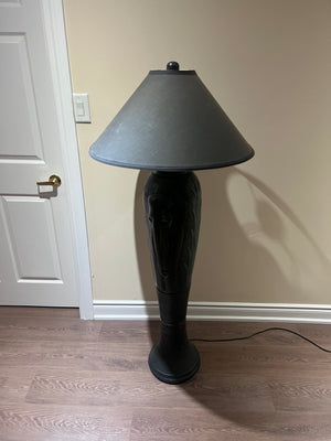 Ornate Floor lamp with Elephant Inlaid Design
