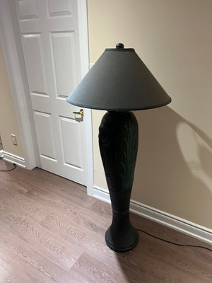 Ornate Floor lamp with Elephant Inlaid Design