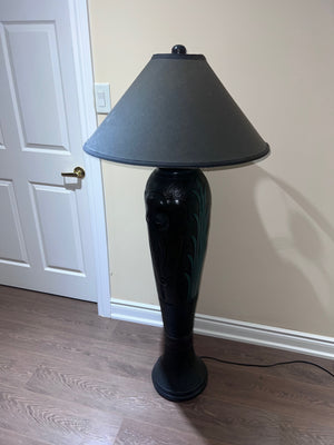 Ornate Floor lamp with Elephant Inlaid Design