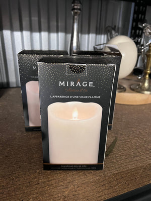 3 Mirage Gold Collection LED Flameless Wax Candle Candles- 7"h