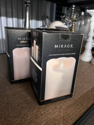 3 Mirage Gold Collection LED Flameless Wax Candle Candles- 7"h