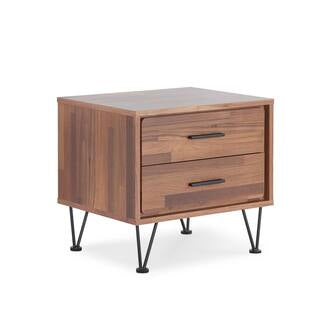 Pair of Acme Furniture 2 Drawer Walnut Nightstands (*retail $220/pair)