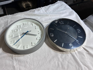 2 Battery Operated Wall Clocks Lot
