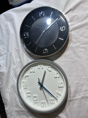2 Battery Operated Wall Clocks Lot