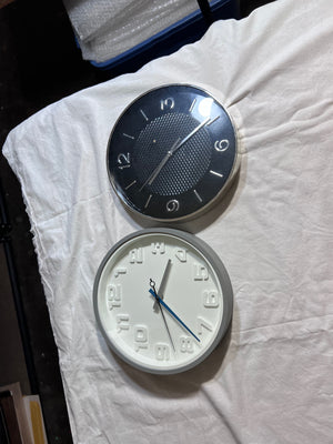 2 Battery Operated Wall Clocks Lot