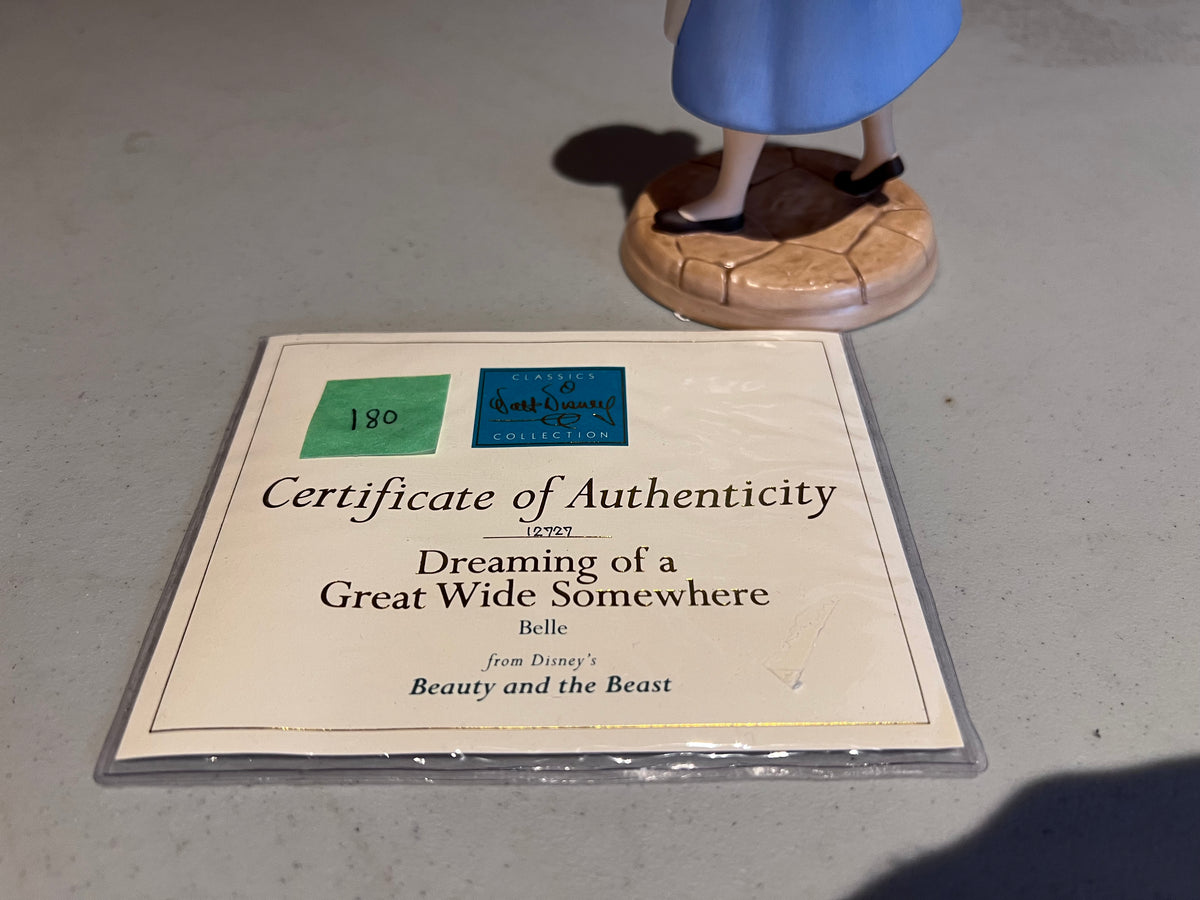 WDCC Walt Disney Classics Collection Beauty and the Beast Belle "Dreaming of a Great Wide Somewhere" (*certificate only)