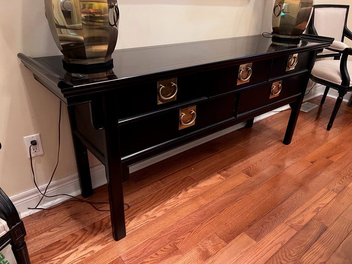 Century Furniture Black Altar Console Table