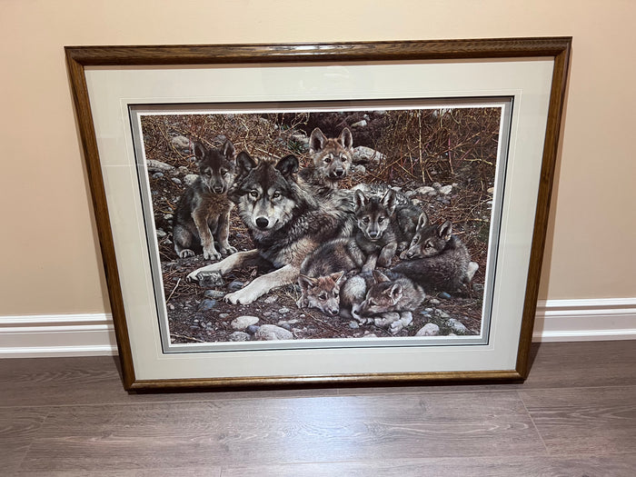 Limited Edition Signed Print "Den Mother- Wolf Family" by Carl Brenders