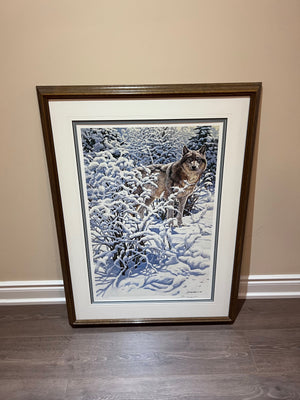 Limited Edition Signed Print "Winter Spirit- Gray Wolf" by John Seerey-Lester