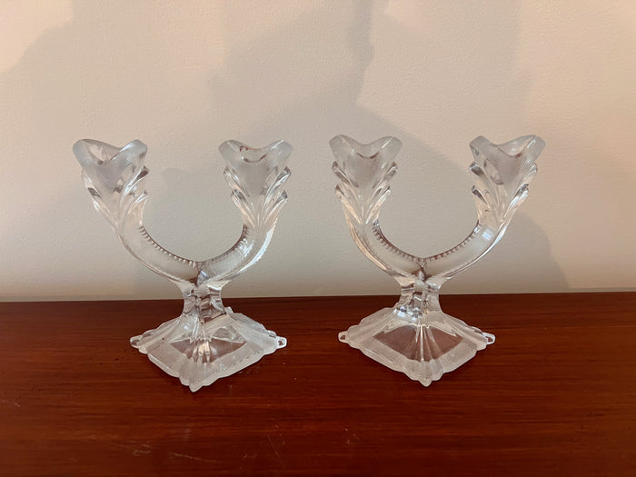 Pair of Crystal Candle Holders