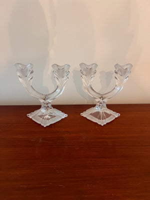 Pair of Crystal Candle Holders