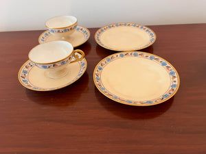 R & G Limoges France, 2 Cups and Saucers + 2 Side Plates Lot