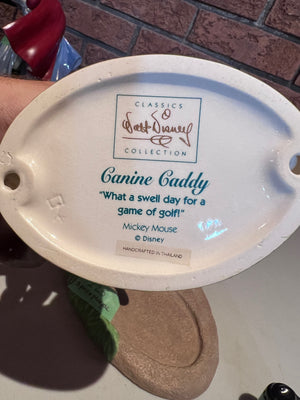 WDCC Walt Disney Classics Collection Canine Caddy Set; Mickey Mouse, Pluto, Base & Opening Title (*no box, no certificate)