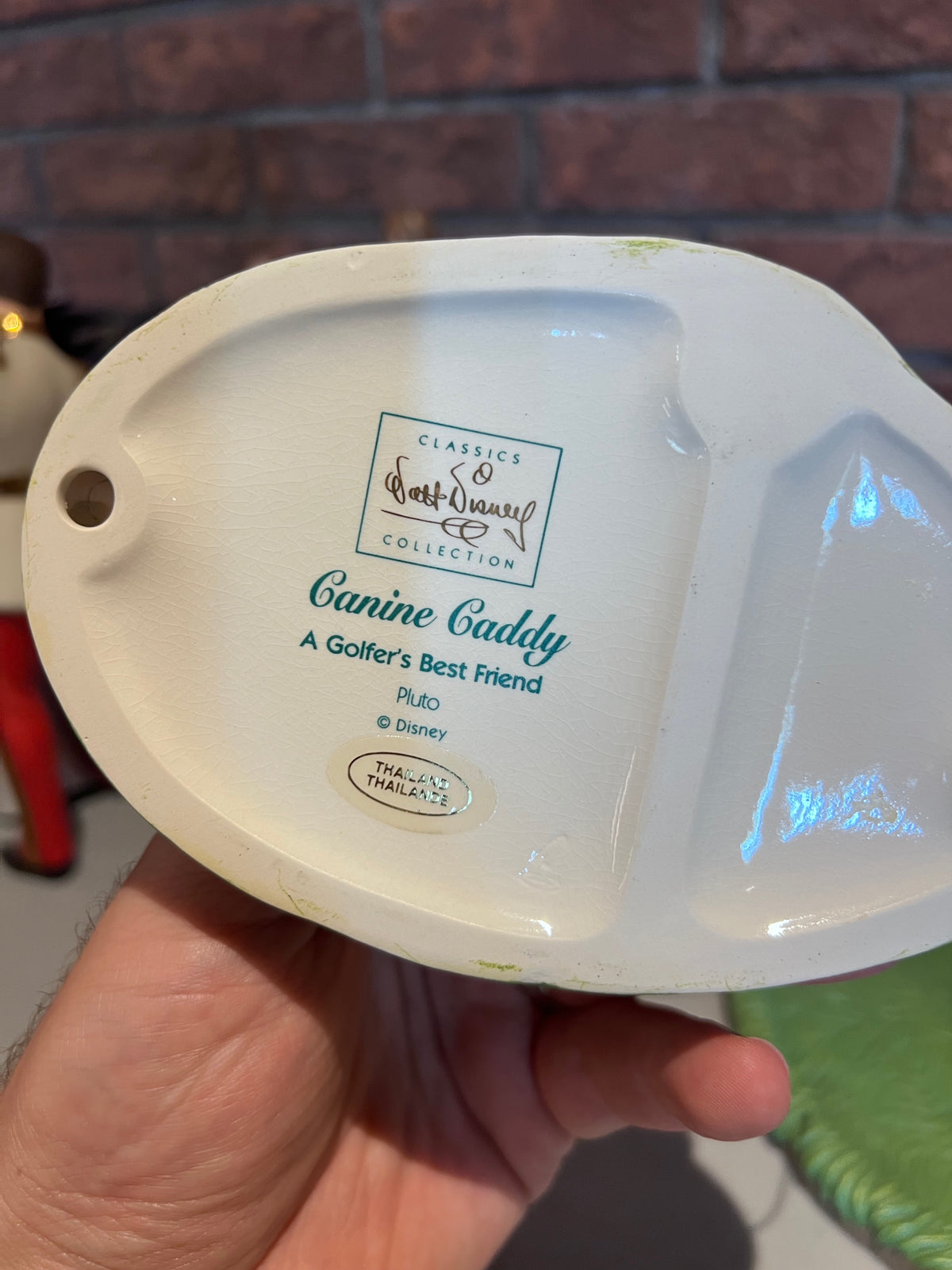 WDCC Walt Disney Classics Collection Canine Caddy Set; Mickey Mouse, Pluto, Base & Opening Title (*no box, no certificate)