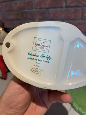 WDCC Walt Disney Classics Collection Canine Caddy Set; Mickey Mouse, Pluto, Base & Opening Title (*no box, no certificate)