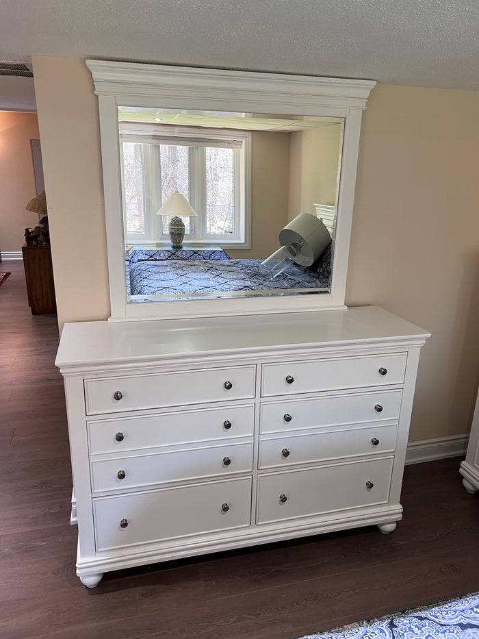 Standard Furniture Dresser with Mirror, White