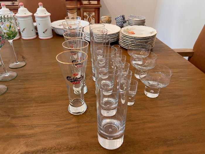 LOT-  Kosta Boda Glassware + 6 Carlsberg Red Beer Glasses