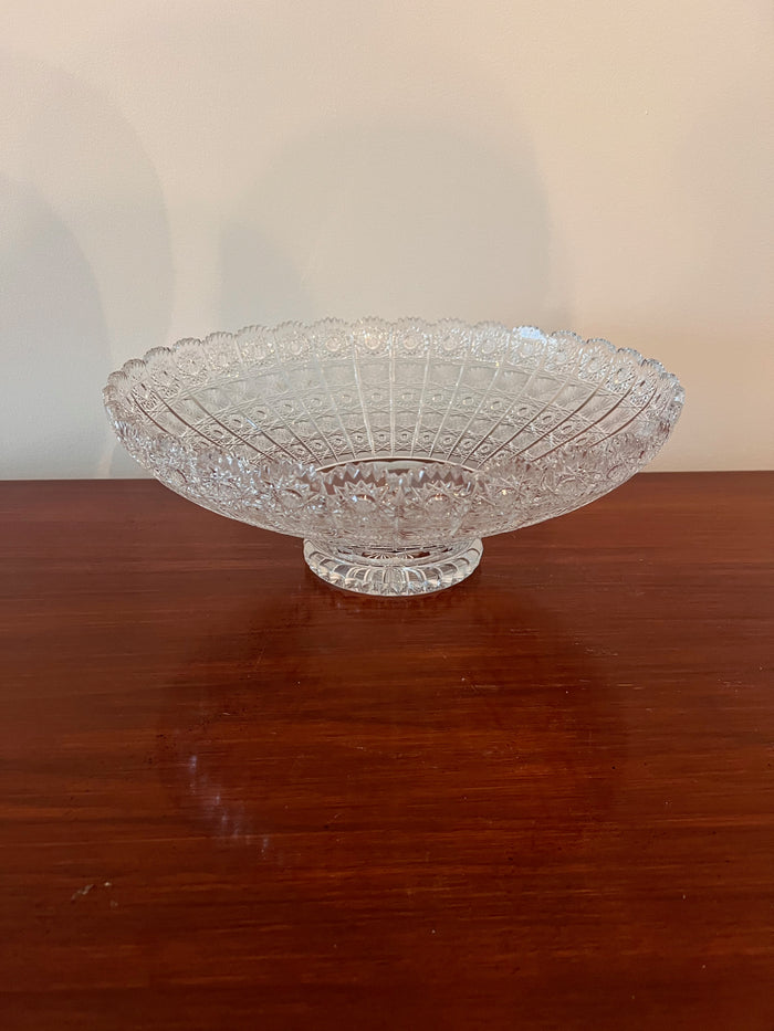 Large Bohemian Czech Crystal Bowl