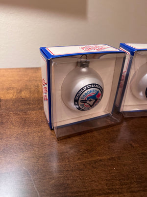 Sports Collector Series Toronto Blue Jays Glass Ornaments Lot