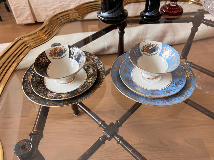 2  Z & Co Tirschenreuth Bavaria Tea Cup, Saucer, Plate Trios