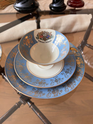 2  Z & Co Tirschenreuth Bavaria Tea Cup, Saucer, Plate Trios