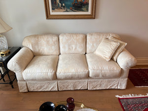 John & Chris Interiors Cream Upholstered 3-Seater Sofa