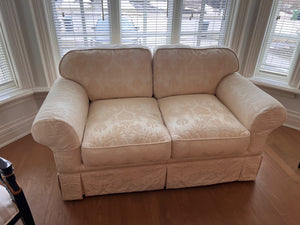 John & Chris Interiors Cream Upholstered Love Seat