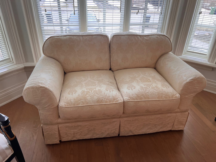 John & Chris Interiors Cream Upholstered Love Seat