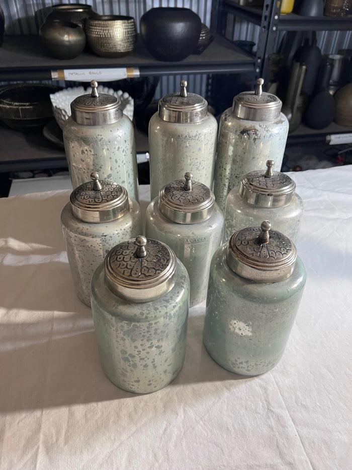 Acacia Decorative Lidded Jars Lot