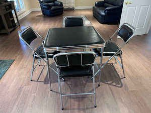 Vintage MCM 'Cooey Metal Products Ltd' Folding Table + 4 Chairs