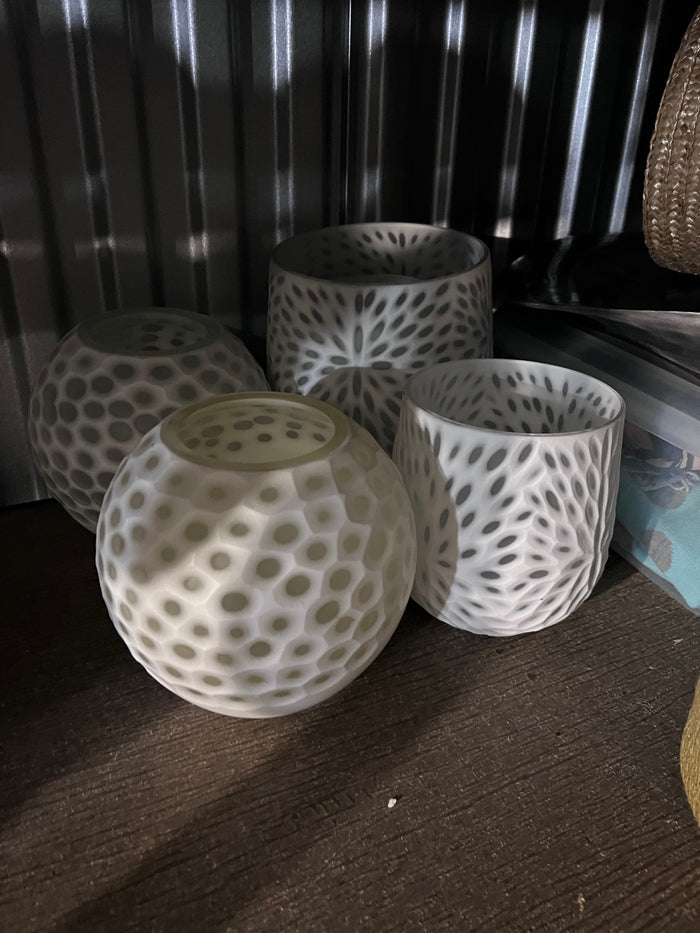 White Glass Vases Lot