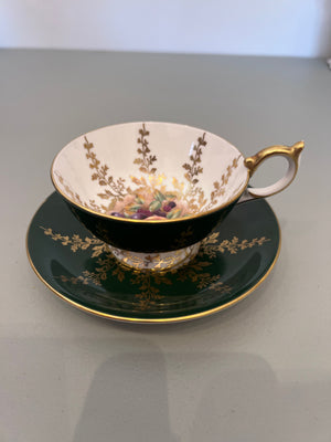 Aynsley Orchard Green Cup & Saucer