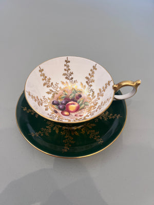 Aynsley Orchard Green Cup & Saucer